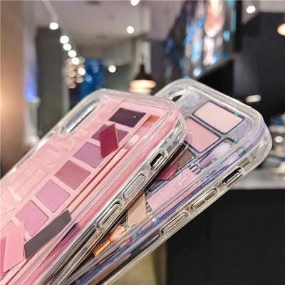 HOT SALE Makeup Eyeshadow Palette Liquid Phone Case for Iphone 11 Pro Max X Xr Xsmax 6s 7 8plus Glitter Quicksand Clear Tpu Case Cover 3D