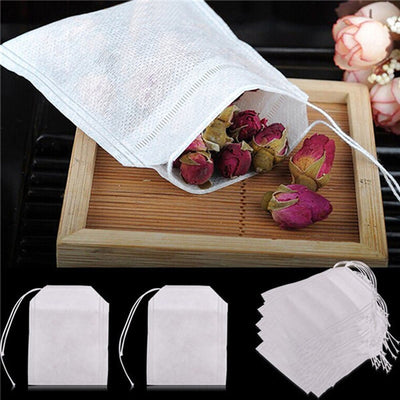 【Filter bag】50Pcs Food Grade Tea Bag non-woven drawstring filter bag used to make tea soup seasoning bag filter Kitchen Supplies