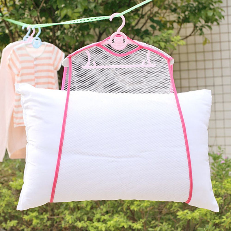 Net Mesh Pillow Toys Drying Rack Foldable Toys Doll Hanger Balcony Hanging Clothes Dryer Wardrobe Cushion Storage Bag