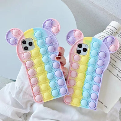 Funny Release Stress Phone Cases For iPhone Decompression Bubble Toy Soft Silicon Cover