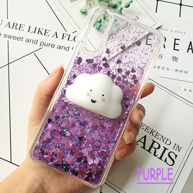 3D Cat gift Soft silicon phone case For huawei P20 Lite P30 Pro P30 Lite Mate 30 Lit Case Liquid Quicksand Glitter Silicone Case  Cover Coque