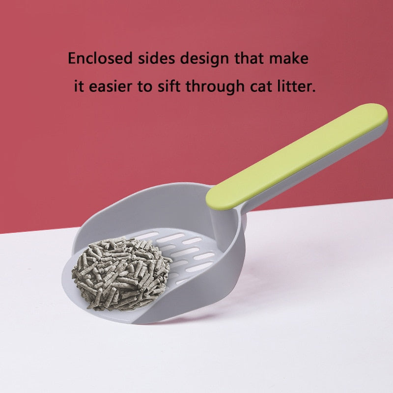 Cat Litter Shovel Plastic Cats Poop Scoop with Base Pet Cleanning Tool Cat Toilet Products Durable Litter Box Cleaner Shovel