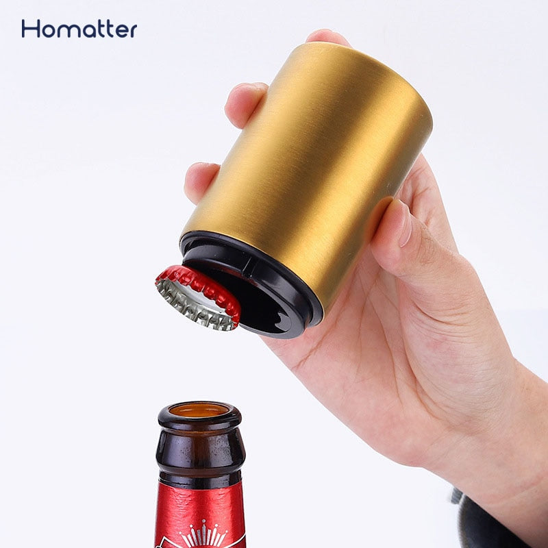 HOT Magnetic Automatic Beer Bottle Opener Stainless Steel Beverage Bottles Wine Openers Jar Opener Bar Tools Kitchen Gadget