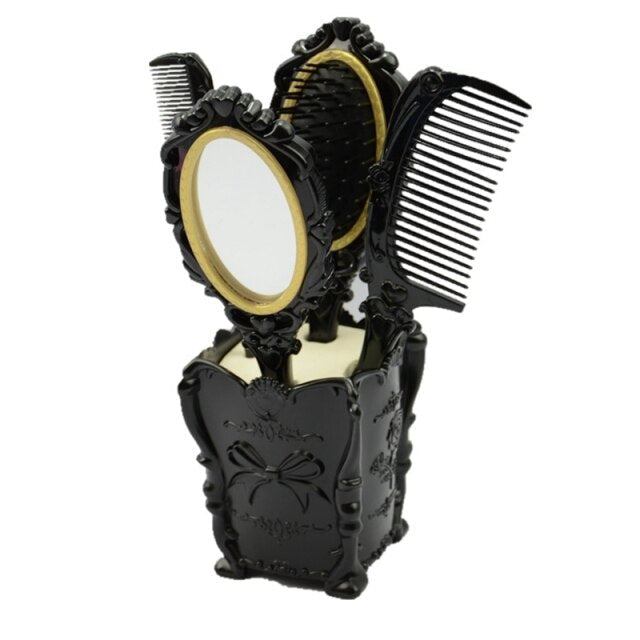 4Pcs/Set Hair Brushes Comb Set with Mirror Wet/Dry Curly Styling Tool