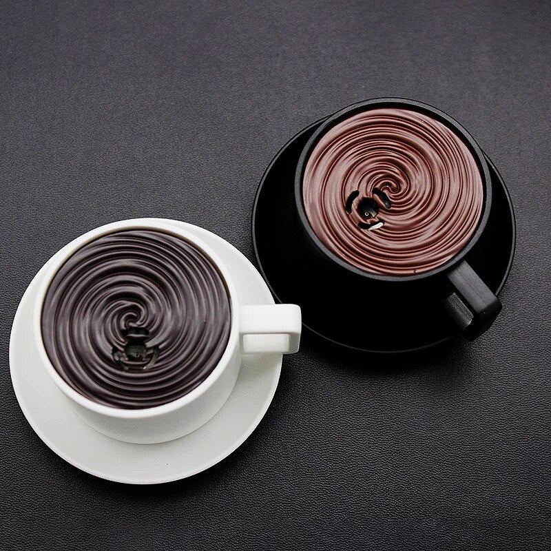 Creative Home Collection Lighter Personality Coffee Cup Fire Lighter Windproof Refillable Butane Gas Cigarette Lighter Funny Toy