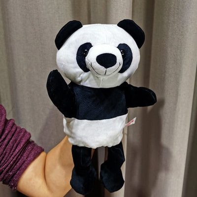 30cm Legged Animal Hand Puppet Plush Toys Wolf Lion Panda Raccoon Hand Puppets Educational Story Doll Toy for Children Kid