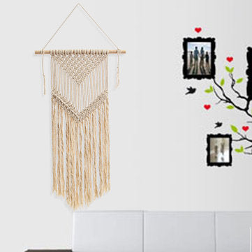 Handmade Macrame Woven Knitting Wall Hanging Tapestry Rope