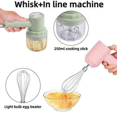 3 In 1 Electric Blender USB Rechargeable Kitchen Food Mixer Masher