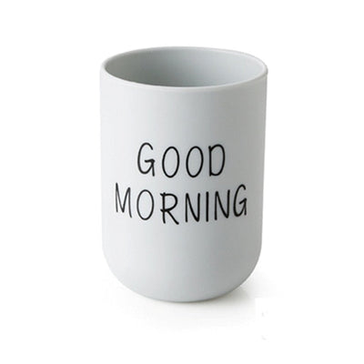 Bathroom Tumblers Good Morning Cup Round Toothbrush Toothpaste Holder Cup Travel Washing Cup