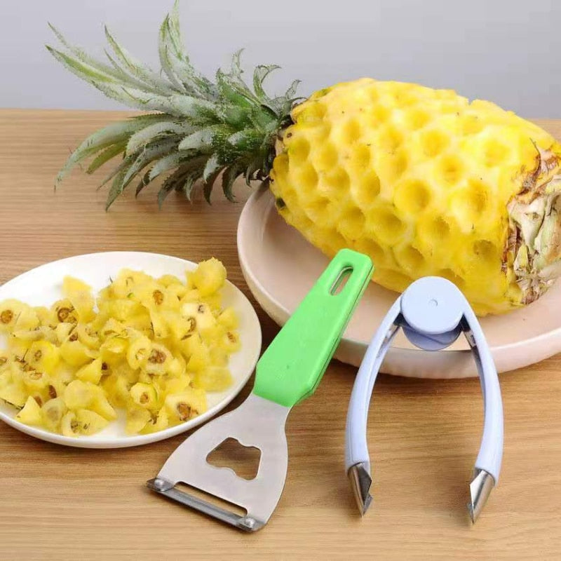 Pineapple Knife Peeler Stainless Steel Peeling Pineapple Artifact 304 Gouging Clip Seed Peeling Knife Tool Clip Household