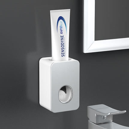 Toothpaste Dispenser Wall-Mounted Automatic Toothpaste Squeezer Toothpaste Holder For  Hole-Free Wall Hanging