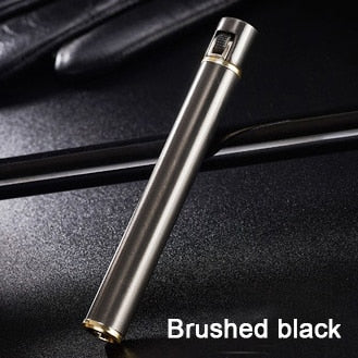 Mini Compact Torch Lighter Free Fire Butane Gas Metal Cigarette Shaped Lighter Grinding Wheel Pocket Lighter Smoking Accessories
