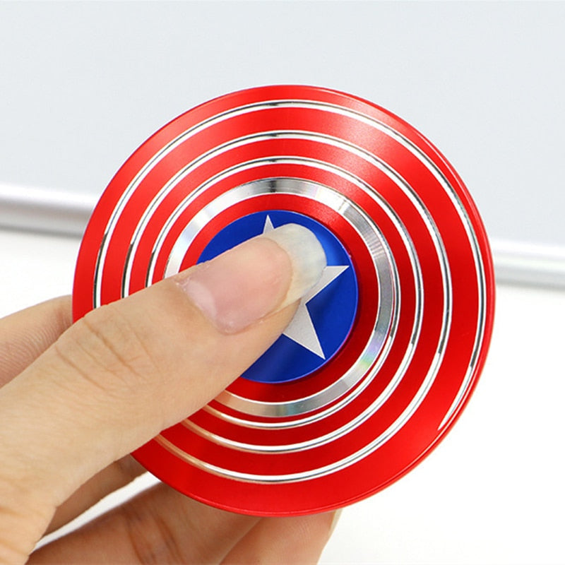 【American Captain】Fidget Spinner American Captain Fast Bearing Spider Finger Hand Spinner gyro EDC ADHD Rotation Anti Stress Aluminum alloy