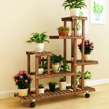 6 Tier Wooden Plant Flower Pot Stand