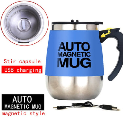 New Automatic Self Stirring Magnetic Mug Creative Stainless Steel Coffee Milk Mixing Cup Blender Lazy Smart Mixer Thermal Cup-z