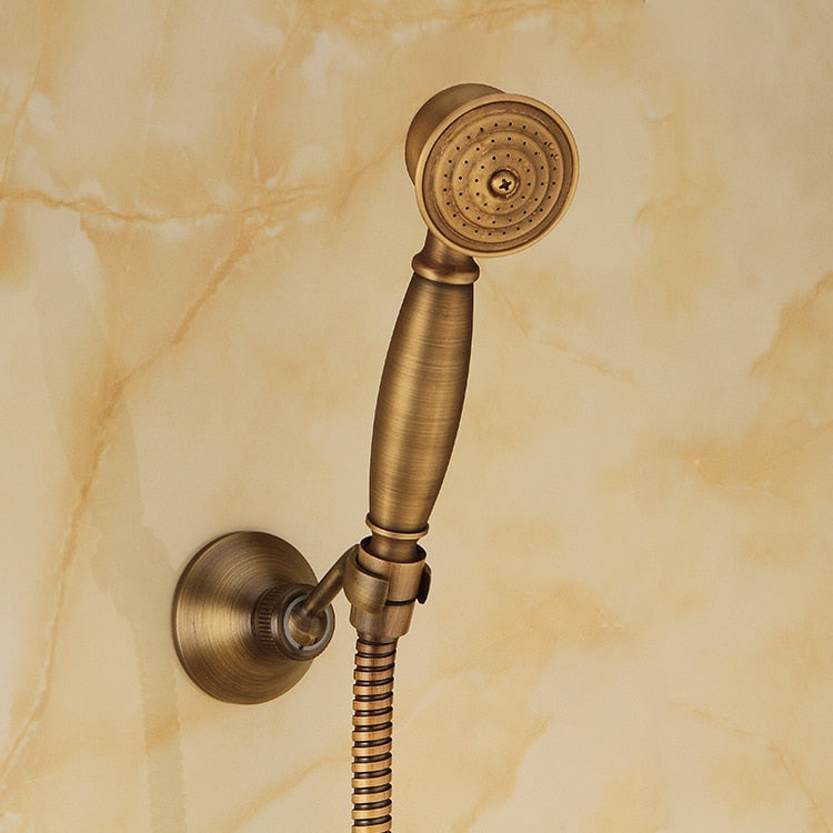 Support Hand Shower Stand Held Wall Mounted Round Shower Head Holder Golden Colors / Antique Brass Bracket Universal Adjustable