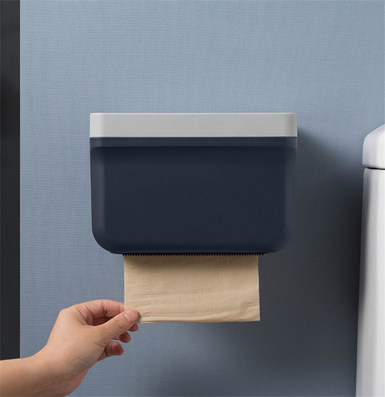 【Bathroom Recommended】Wall Mount Bathroom Shelf BathroomTissue Box Toilet Paper Holder Napkin Case Storage Rack Organizer Bathroom Accessories