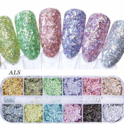 Luminous Nail Neon Glitter Sequin Butterfly Hexagon Fluorescent Green Flake Glow in the Dark Nail Art Manicure Decoration BE1861