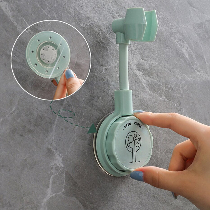 【 Shower Head Holder】Shower Holder Universal Suction Cup Shower Head Holder Punch-Free Bathroom Bracket Adjustable 360° Rotation ABS Fixed Base New