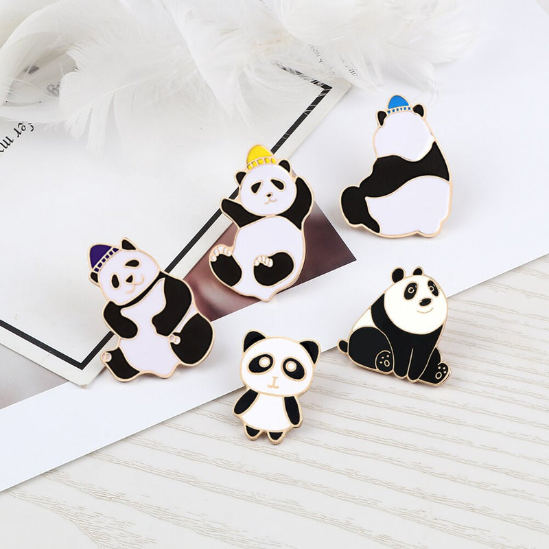 Cute Smile Panda Enamel Pin Cartoon Funny Animals Brooches Custom Badge Women Men Backpack Clothes Lapel Pins Jewelry For Kids