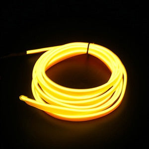 Okeen 1m/2m/3m/5m Neon LED Car Interior Lighting Strips Auto LED Strip Garland EL Wire Rope Car Decoration lamp Flexible Tube