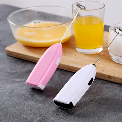 【HOT SALE】Portable Mini Electric Hand-held Handle Coffee Foaming Milk Frother Whisk Cream Mixer Latté Juice Blender Kitchen Tools Creative Egg Scrambler Eggs Mixing Maker