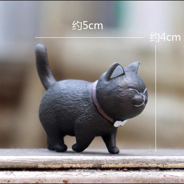 [mystery box!!!]mini kawaii bell cat Japan Anime lovely simulation animal Cat PVC action figure decoration toy collectible model kids toys gift