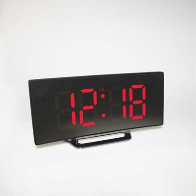 Electronic Alarm Clock Noiseless Design Digital LED Large Display Mirror Power off Memory Function AAA Not Batteries Glow Clock