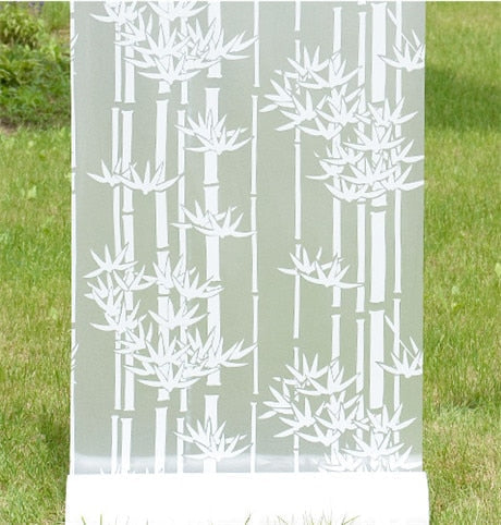 Decorative Privacy Vinyl Window Adhesive Film Window Sticker Decals Waterproof Sun UV Protection Bamboo Sliding Door Bathroom