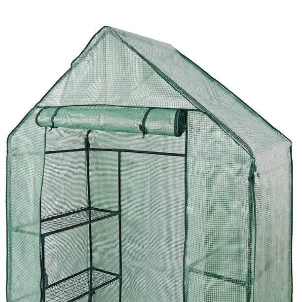 Mini Walk-in Green House Garden 3 Tier 6 Shelves Movable Plant Greenhouse 55.9 x 28.3 x 75.6"