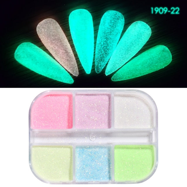 Luminous Nail Neon Glitter Sequin Butterfly Hexagon Fluorescent Green Flake Glow in the Dark Nail Art Manicure Decoration BE1861