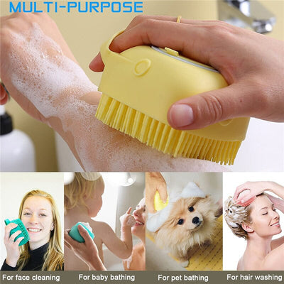 80ml Silicone Massage Exfoliating Bath Shower Brush With Soap Dispenser Body Soft Brush Deep Cleaning for Women Men Children