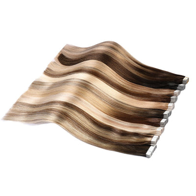 Ombre Balayage Tape In Human Hair Extensions 100% Real Remy Human Hair Extensions 50g 100g Per Package Seamless Tape on Hair