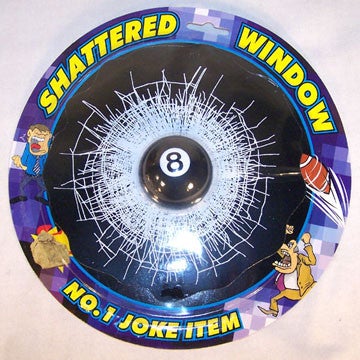 BILLIARDS EIGHT BALL IN BROKEN 7 INCH WINDOW TRICK