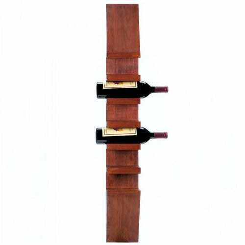 Wall-Mounted Vertical Wood Wine Rack