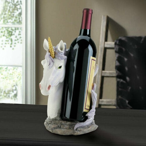 White Unicorn Wine Bottle Holder