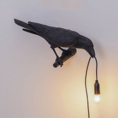 Bird Table Lamp Resin Crow Raven Desk Bedroom Wall Sconce Light Fixtures Gift AU