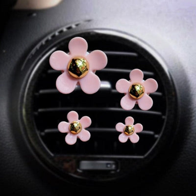 4 pcs car outlet vent perfume clip small daisy air conditioning aromatherapy clip car interior decoration supplies air freshener