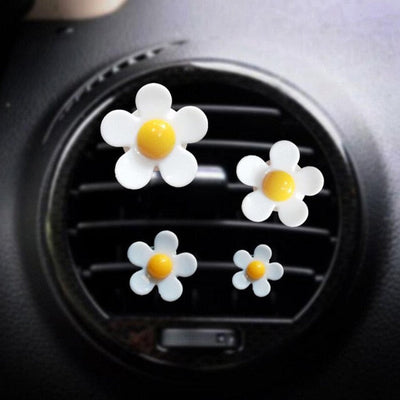 4 pcs car outlet vent perfume clip small daisy air conditioning aromatherapy clip car interior decoration supplies air freshener