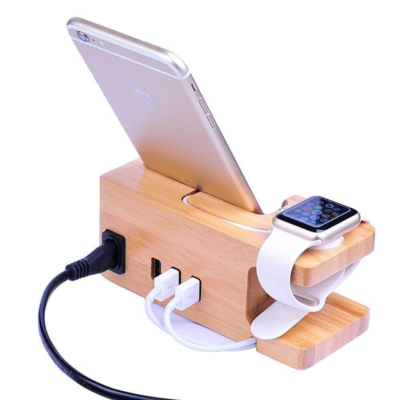 Bamboo Wood Charger Station for Apple Products - AU