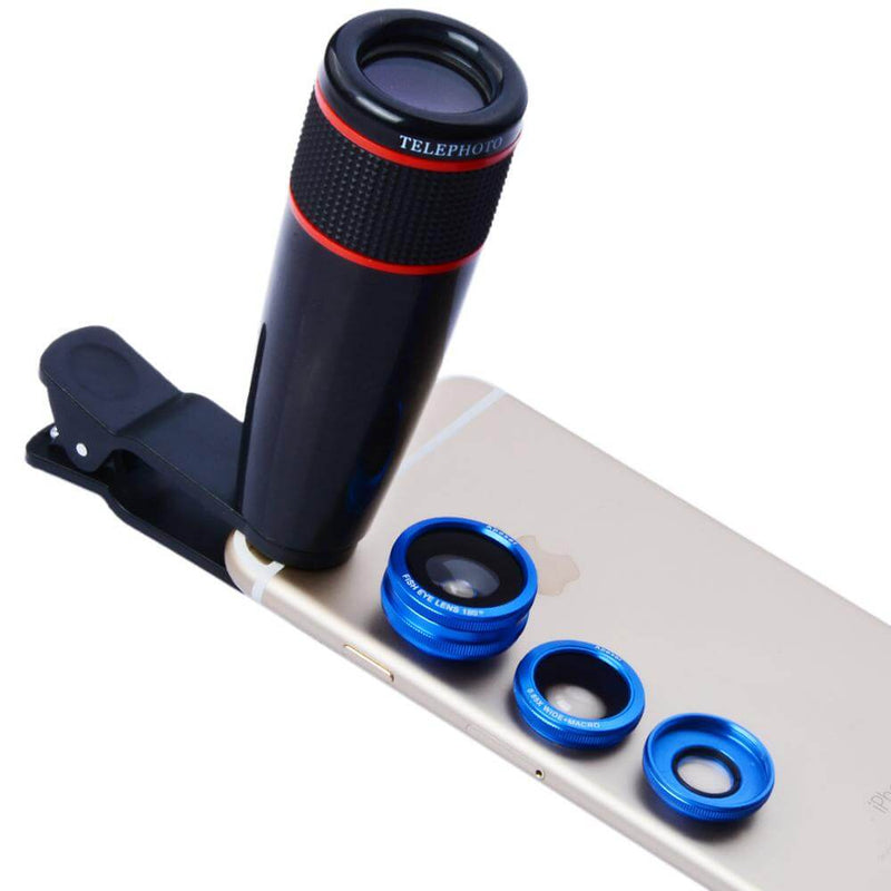 12X Fish Eye Wide Angle iPhone Lens - Black