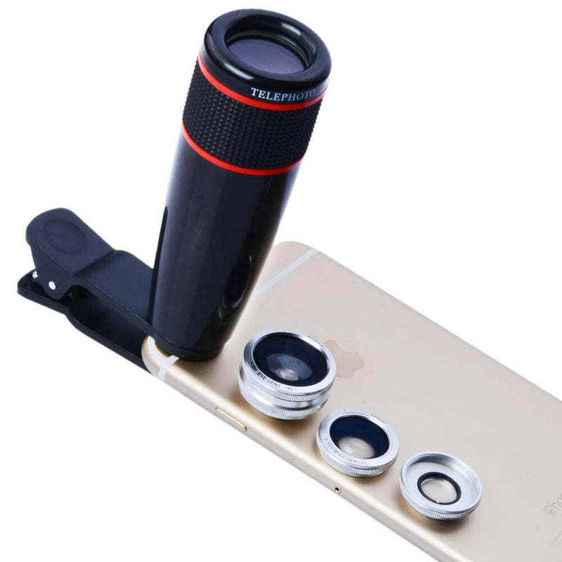 12X Fish Eye Wide Angle iPhone Lens - Black