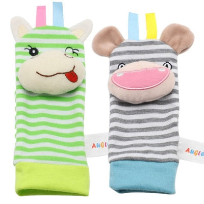 Infant Baby Kids Socks rattle toys Wrist Rattle and Foot Socks 0~24 Months