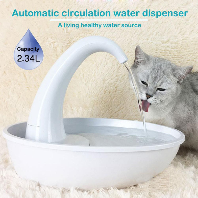 Automatic Swan Pet Cat Water Dispenser Feeding Water Flowing Fountain Cat Drinking Bowl Electric Water Dispenser For Cat Dog