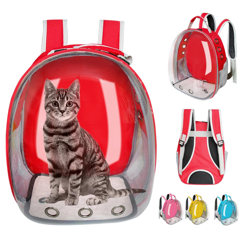 Pet Portable Carrier Backpack Space Capsule Travel Dog Cat Bag Transparent