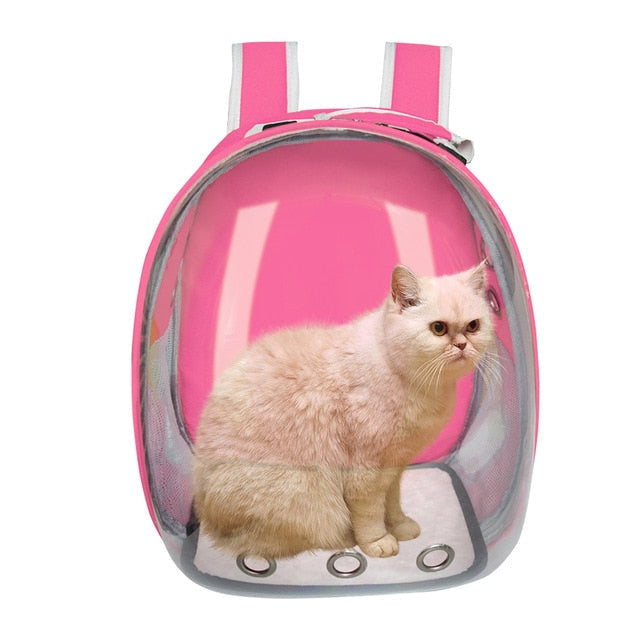 Pet Portable Carrier Backpack Space Capsule Travel Dog Cat Bag Transparent