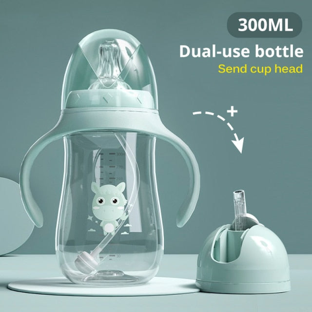 Baby bottles Drinking Cup Feeding Bottle Wide-Caliber Multifunctional   Drinking Milk Drinking Water Dual-use Bottle BPA Free