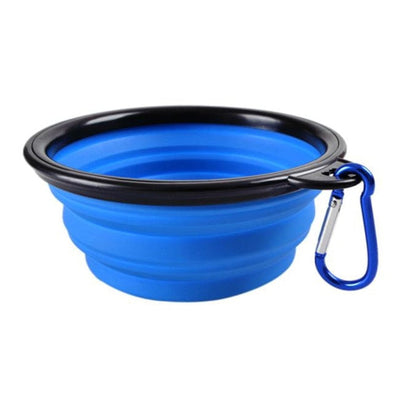 Silicone Dog Feeder Bowl With Carabiner Folding Cat Bowl Travel Dog Feeding Supplies Food Water Container Pet Accessories