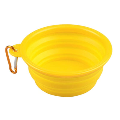 Silicone Dog Feeder Bowl With Carabiner Folding Cat Bowl Travel Dog Feeding Supplies Food Water Container Pet Accessories