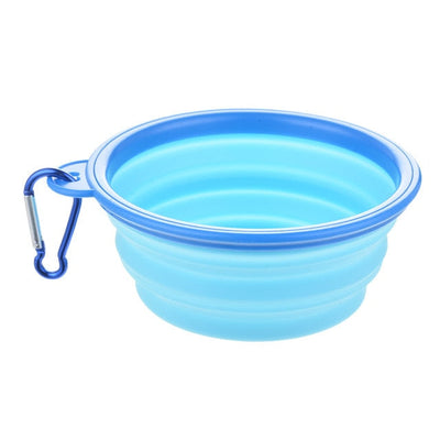 Silicone Dog Feeder Bowl With Carabiner Folding Cat Bowl Travel Dog Feeding Supplies Food Water Container Pet Accessories